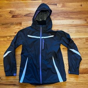 LL BEAN HOODED WATERPROOF RAIN JACKET Girl's size 18 XL Unlined